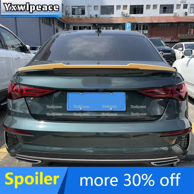 

For Audi A3 Sline S3 RS3 8Y Sedan 2021 2022 2023 Spoiler ABS Material Unpainted Color Rear Trunk Lip Spoiler Car Accessories