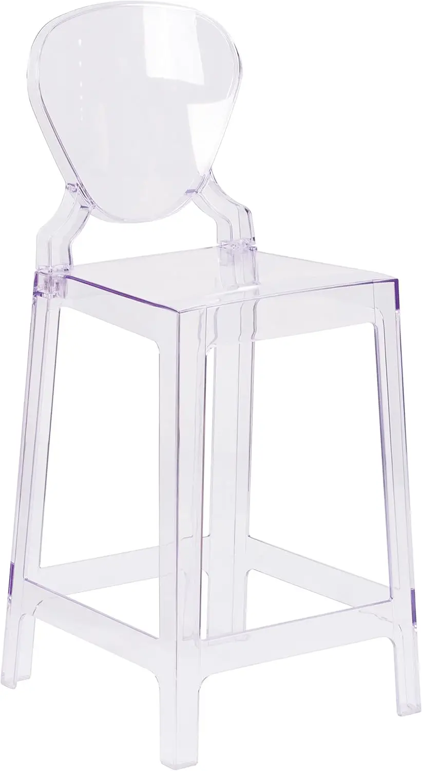 Ghost Counter Stool With Tear Back In Transparent Crystal