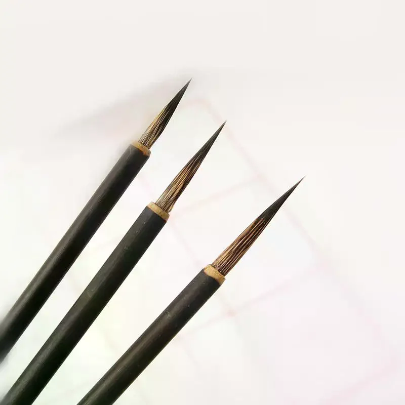 Handmade Chinese Mouse Whiskers Calligraphy Brush Fine Point Portable for Outdoor Sketching Ink Painting Writing Use