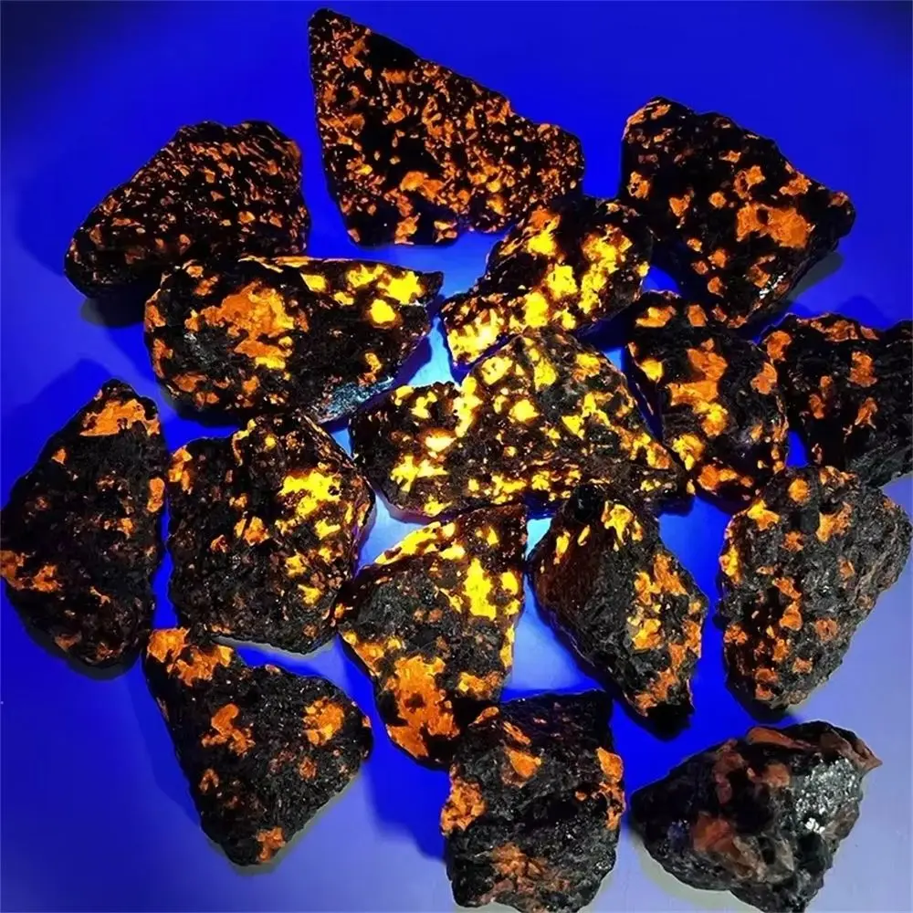 500g Natural American Yooperlites Flame Stones Fluorescent Stone Energy Reiki Specimens Aquarium Home Room Decor Gems Crystal