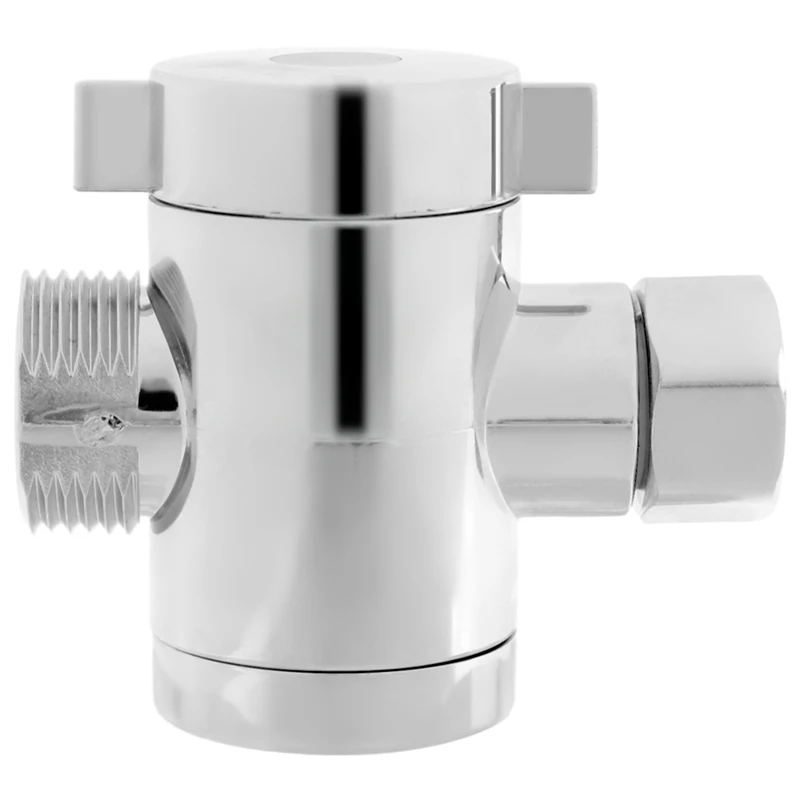 ABS Chrome 3 Way Diverter Hose Fitting T Shape Adapter Connector For Angle Valve Hose Bath Shower Arm Toilet