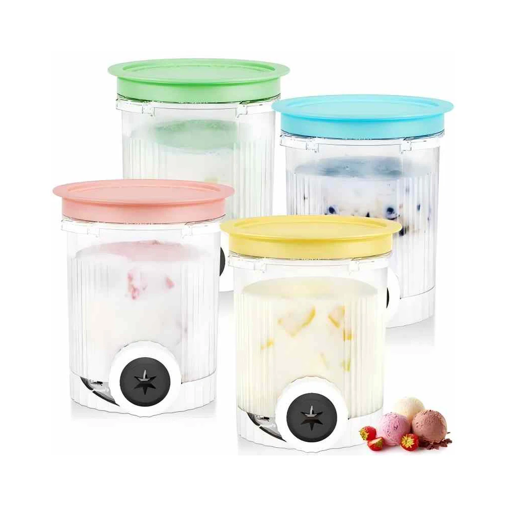 4 Pack Swirl Pints Cup for Ninja NC701 NC700 Series Soft Serve Maker