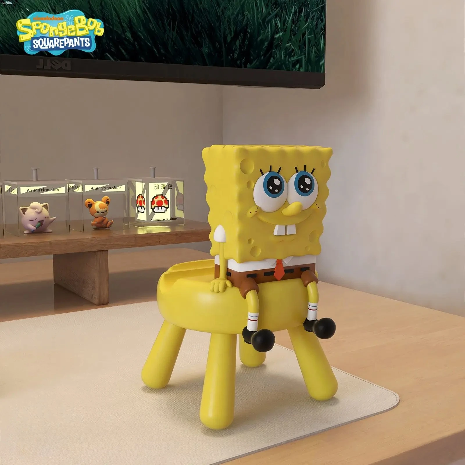 

Новая подставка для планшетов и телефонов в виде Губки Боба, милый мультяшный дизайн, для офисного стола, декоративный элемент, подарок для девочек, игрушка.