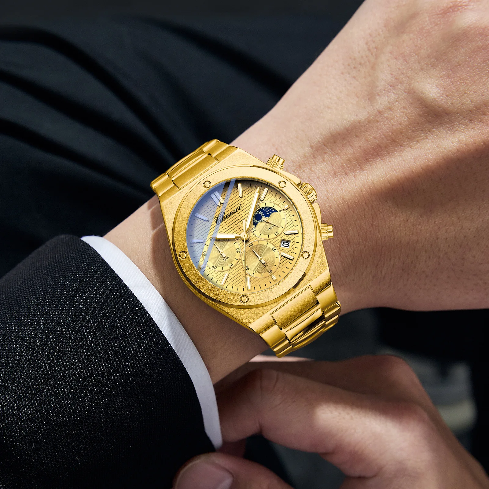 New Multi-functional Quartz Men's Watch Trendy Watch Luminous Waterproof Foreign Trade Explosion