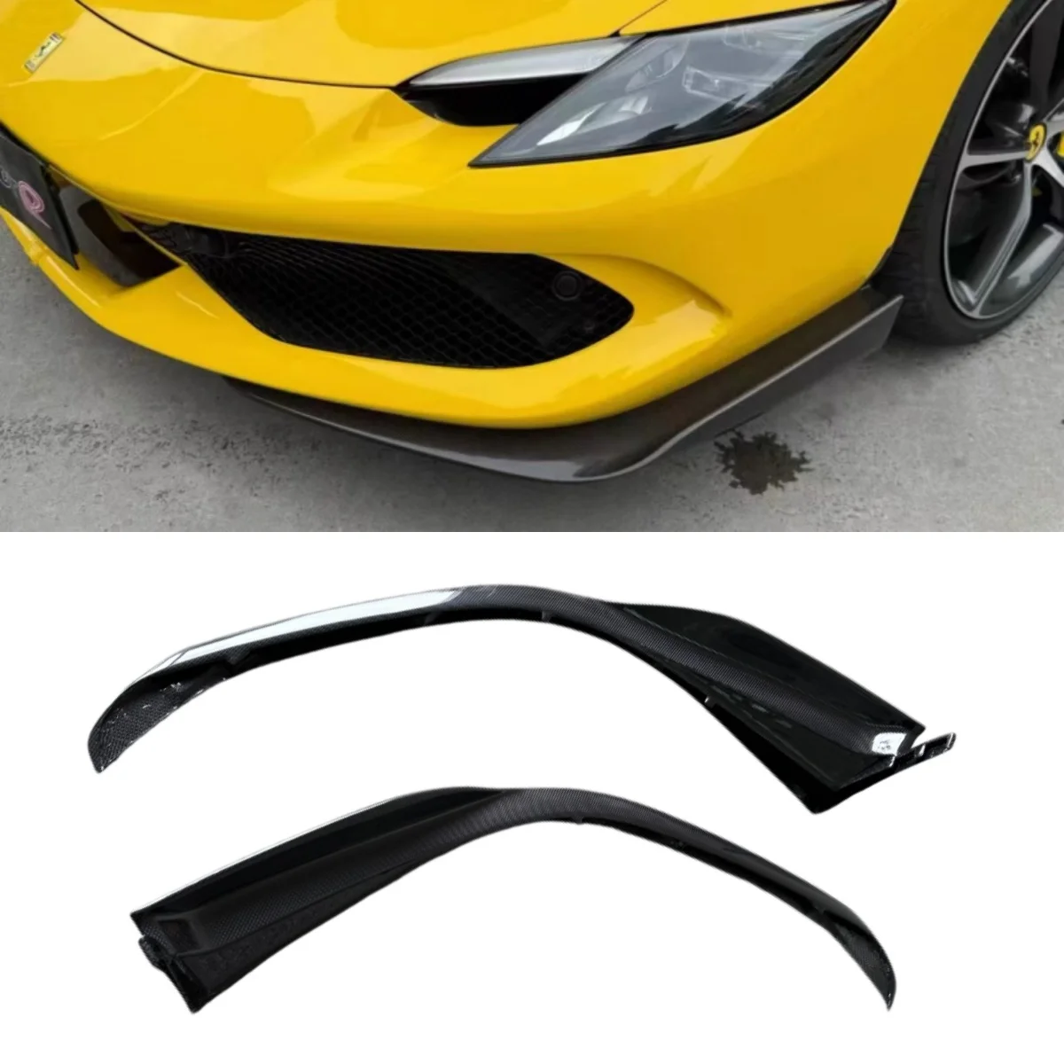 

High Quality Body Kit Suitable for Ferrari 296GTB Modified AF Style Dry Carbon Fiber Front Bumper Corner Pair