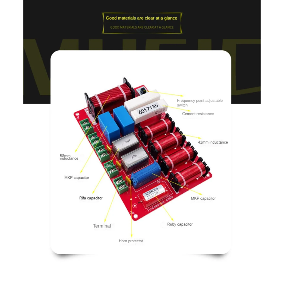 

2025+ 4 Way Crossover Filters, Built in Insurance Guard Treble, Excellent Heat Dissipation, 300W HiFi Divider