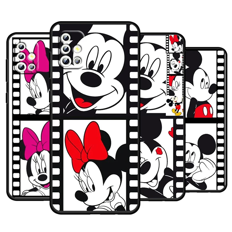 Fashion Minnie Mickey For Samsung Galaxy A73 A54 A52S A72 A71 A52 A51 A22 A32 A21S 4G 5G Silicone Soft Black Phone Case