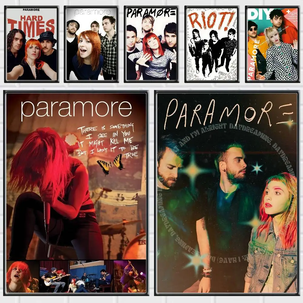 Rock Band Paramore Posters Premium Self-Adhesive No Residue Wall Sticker for Home Office Bar Decor