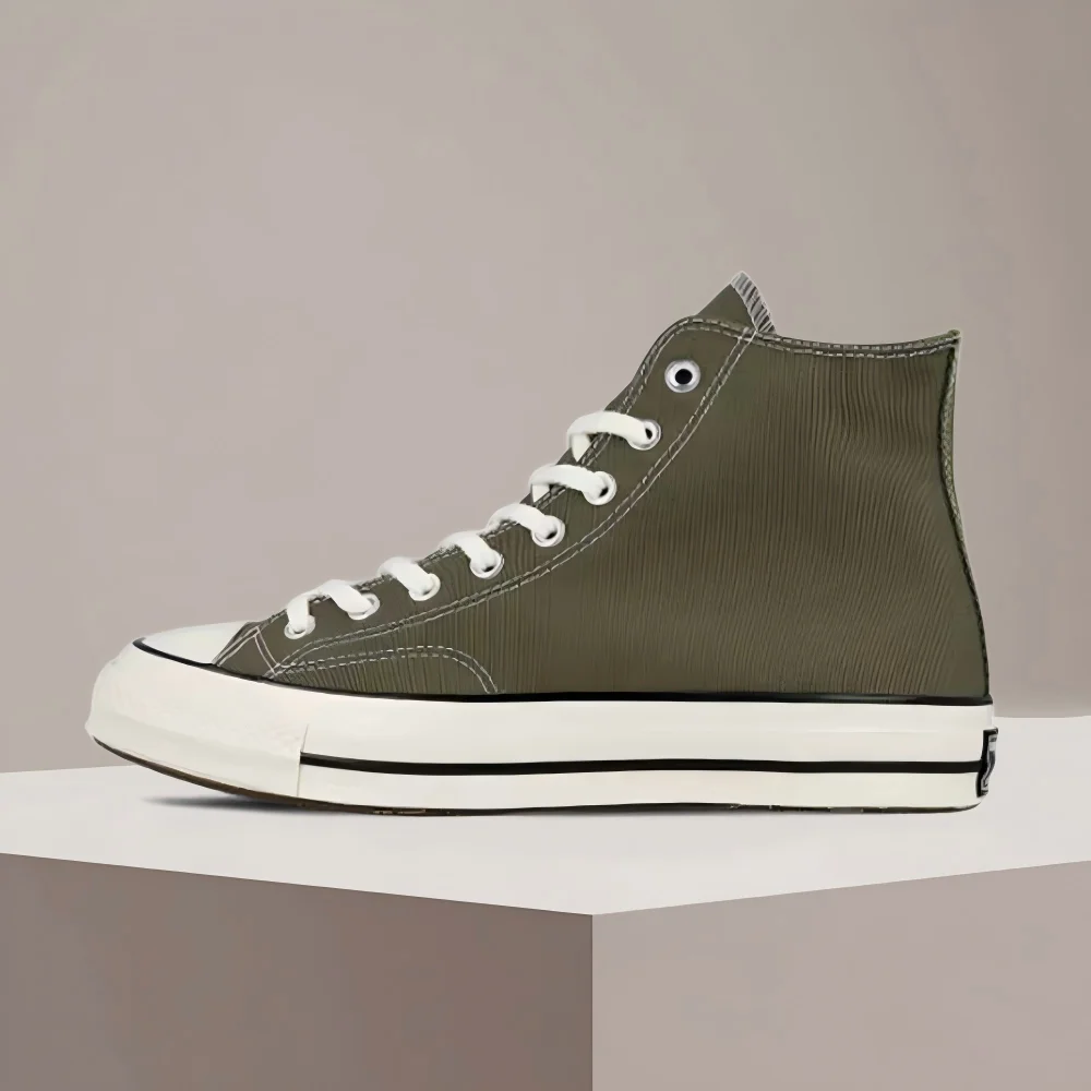 Converse 1970s First String Chuck Taylor High-Top Canvas Sneakers–Olive Green,Cushioned Comfort,Versatile Style & Unisex 162052C