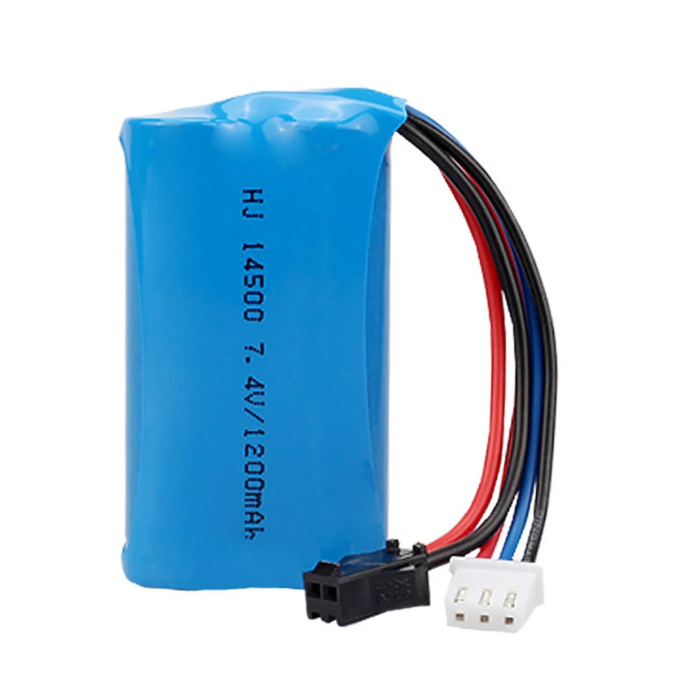 7.4V 1200mAh Li-ion battery with Charger for Electric Toys water bullet gun toys accessory 7.4 V 2S battery for Vehicles RC toys