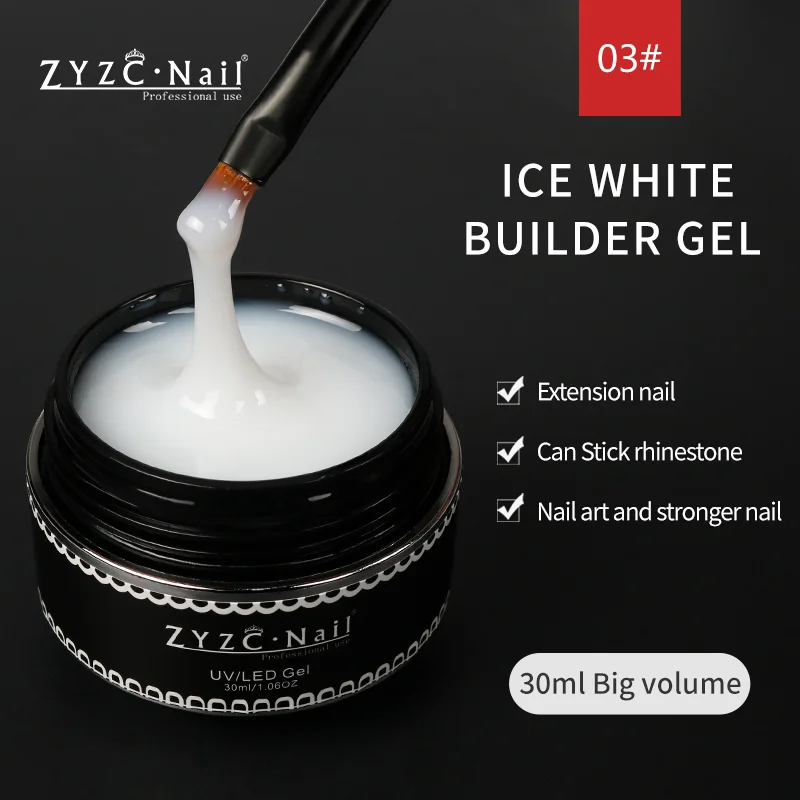 High Quality 30ml ZYZC Nail UV Builder Extension Gel Hot Selling Thick Hard for Salon Nails Art DIY Long Lasting