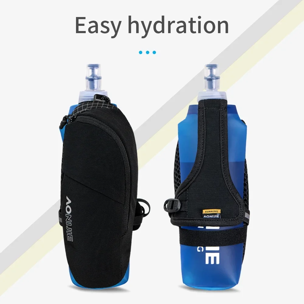 AONIJIE Handheld Water Bottle Bag for Running Marathon with 500ml Soft Flask Water Bottle  Sports Trail Run Water Botttle