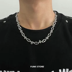 Hip Hop Titanium Steel Geometric Necklace For Man Woman No Fade Punk Irregular Sweater Chain Choker Luxury Jewelry Wholesale