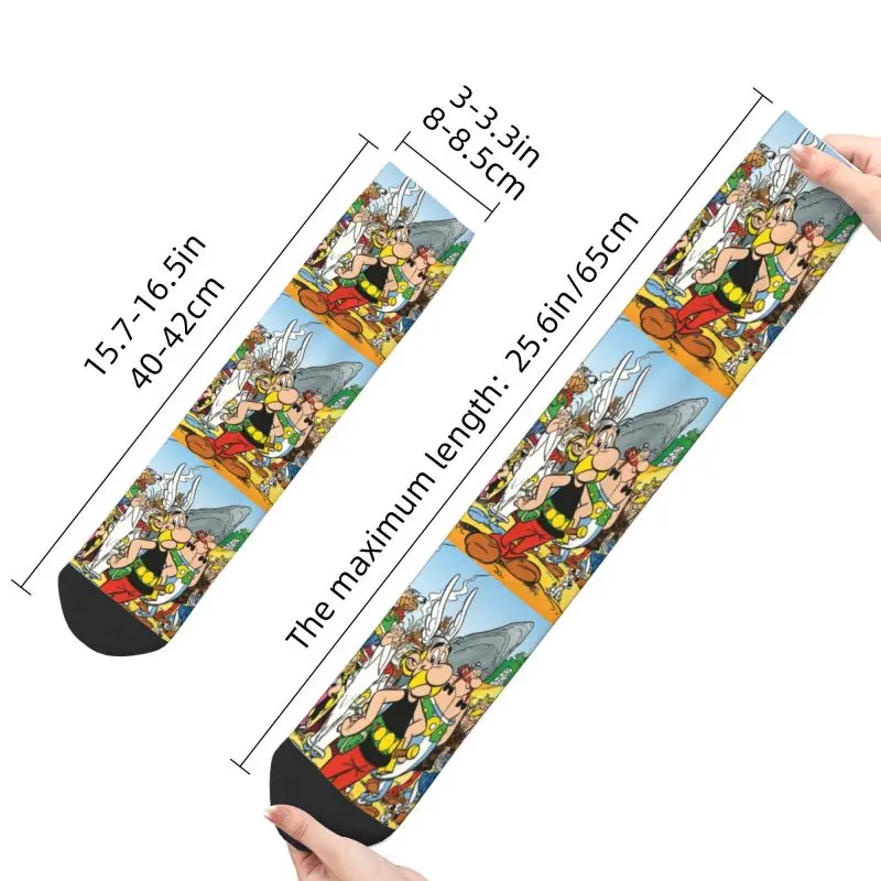 Anime Asterix und Obelix Herren Crew Socken Unisex niedlichen 3D-Druck Anime Cartoon Getafix Kleid Socken