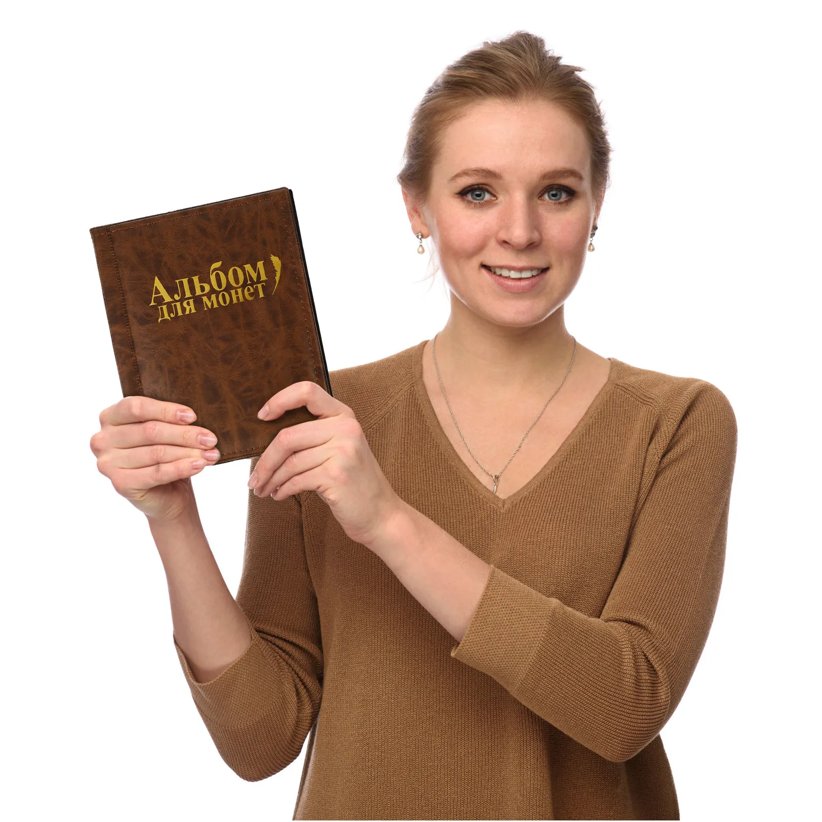 leatherette-coin-storage-book-10-pages-250-transparent-pockets-envelope-flaps-ideal-for-coin-collecting-gifting