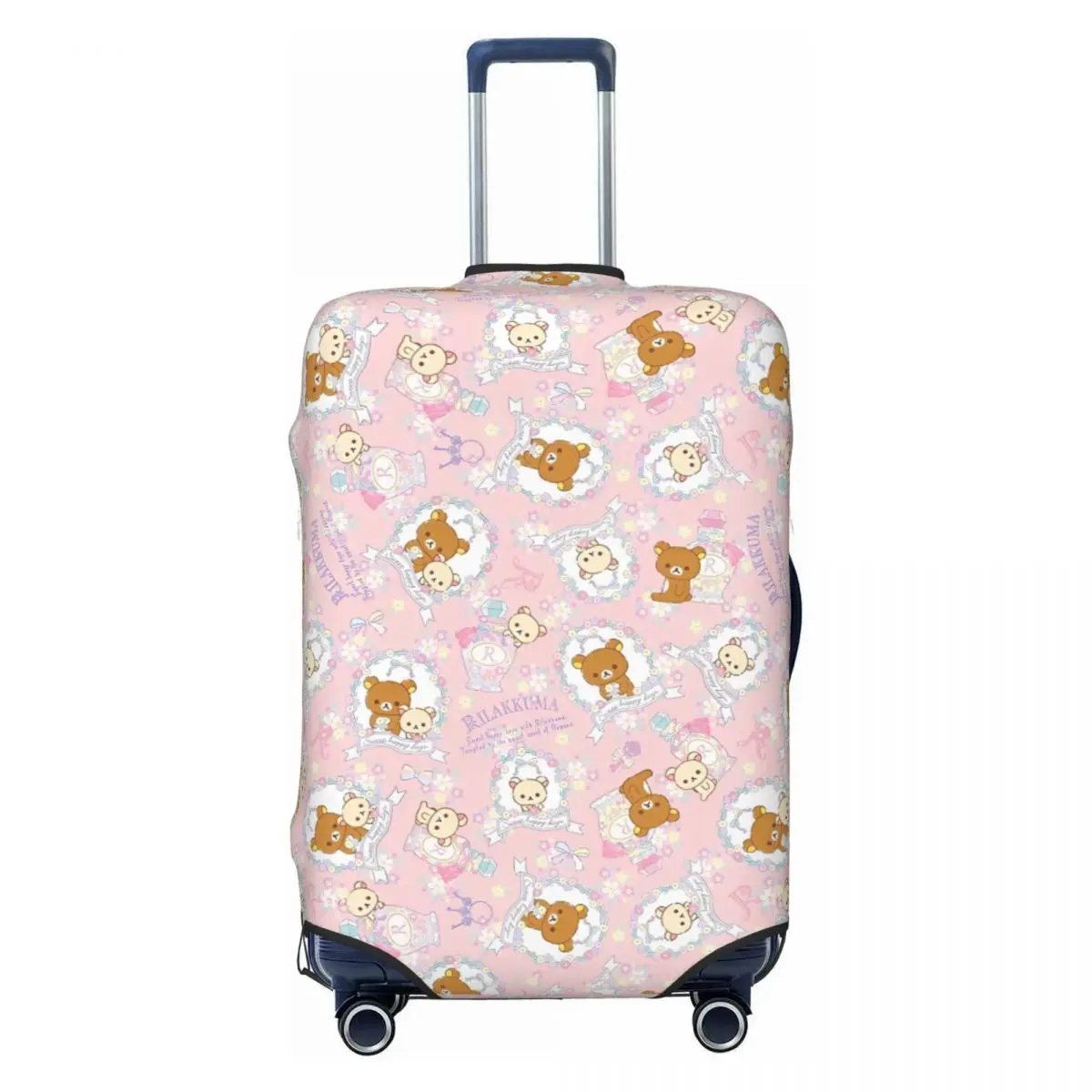 

Kawaii Rilakkuma Bear Cartoon Suitcase Cover Fun Cruise Trip Protection Luggage Case Holiday