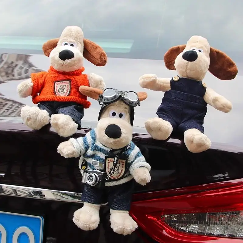 

Kawaii Wallace&gromit Stuffed Toys Plush Doll Cartoon Car Rear of Car Magnetic Attraction Plush Decoration Pendant Gift