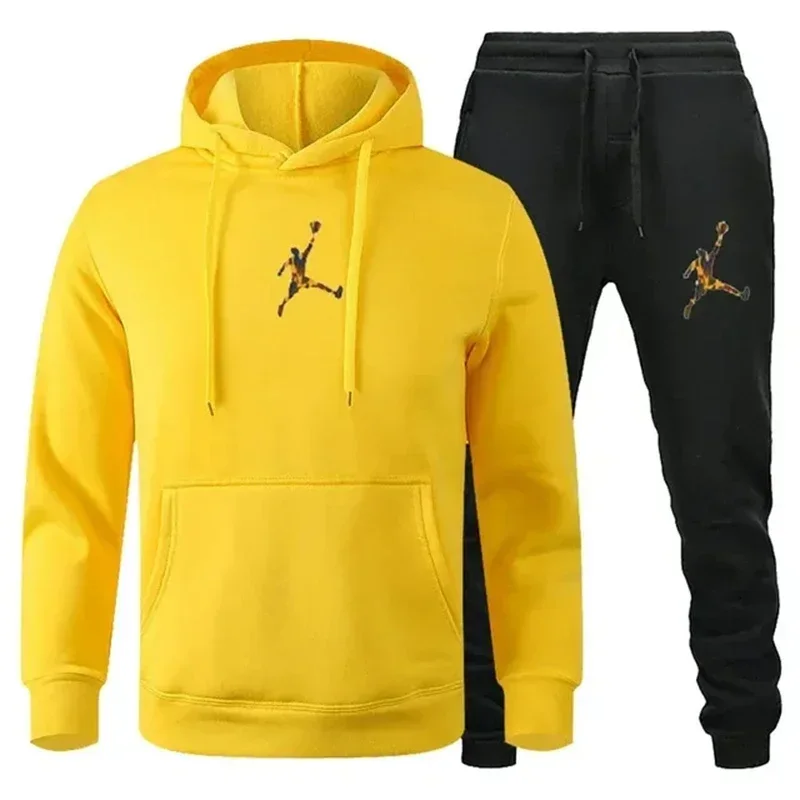 Men Set Fleece Hoodie Pant Thick Warm Tracksuit Sportswear Fashion Brand Backwoods Hooded Track Suits Male Sweatsuit