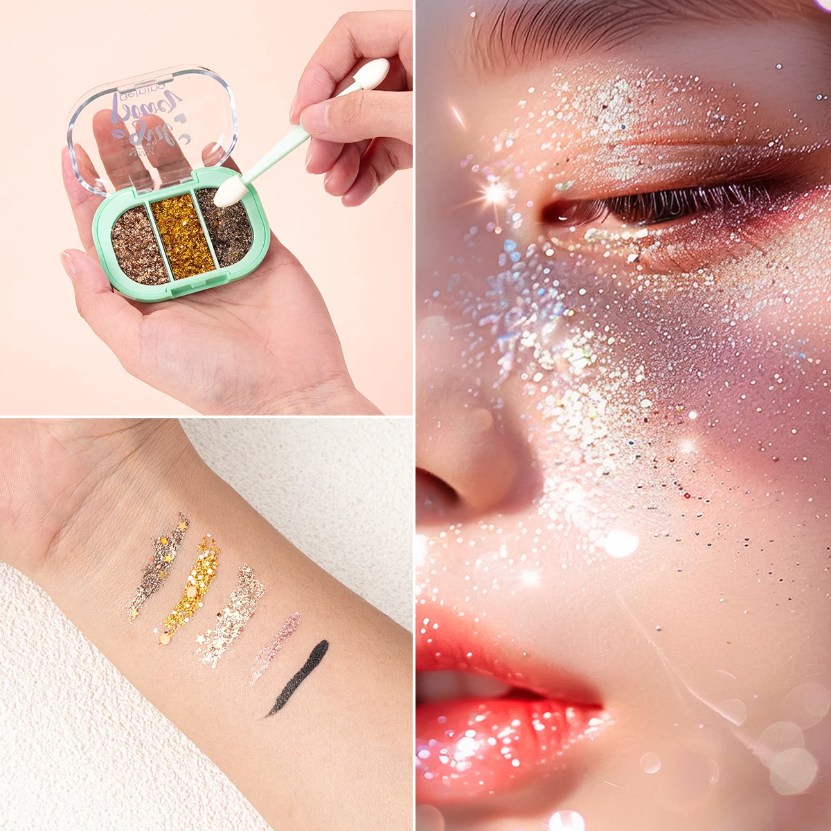 스팽글 글리터 젤 세트 아이라이너 펜슬 브라이트닝 리퀴드 아이섀도 하이라이터 파티 축제 무대 메이크업 화장품