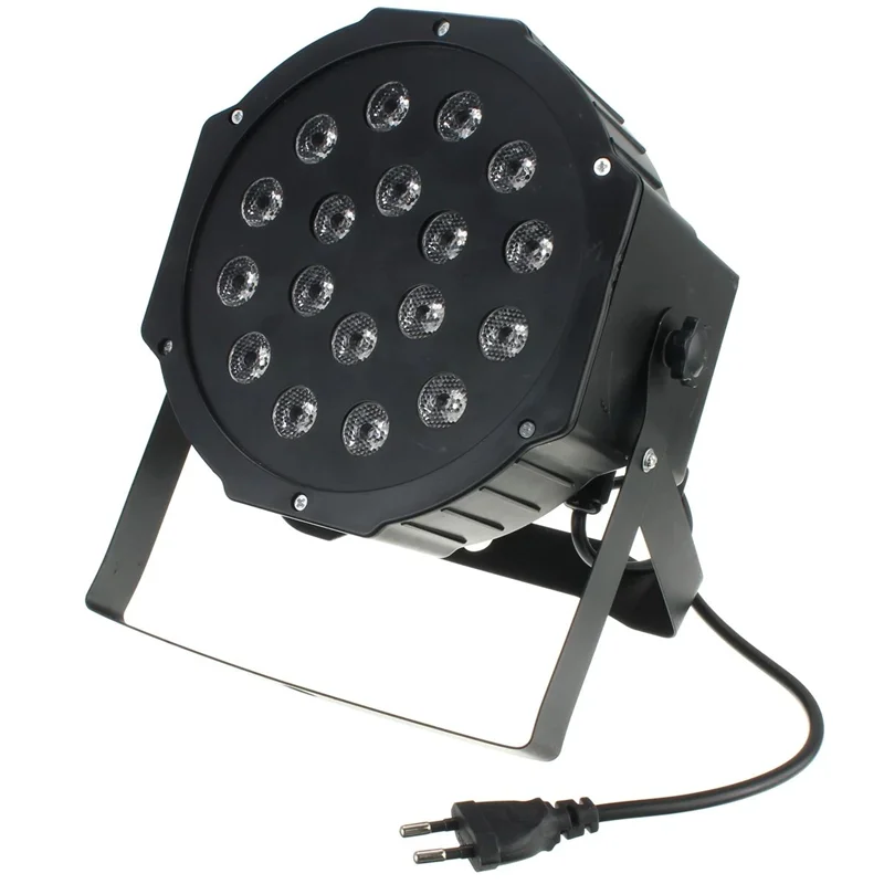 Luz LED Par RGB 3IN1 ou RGB Full Color de 18*3W para KTV, discoteca, festa, casamento, bar, concerto, com efeito wash DMX para palco.