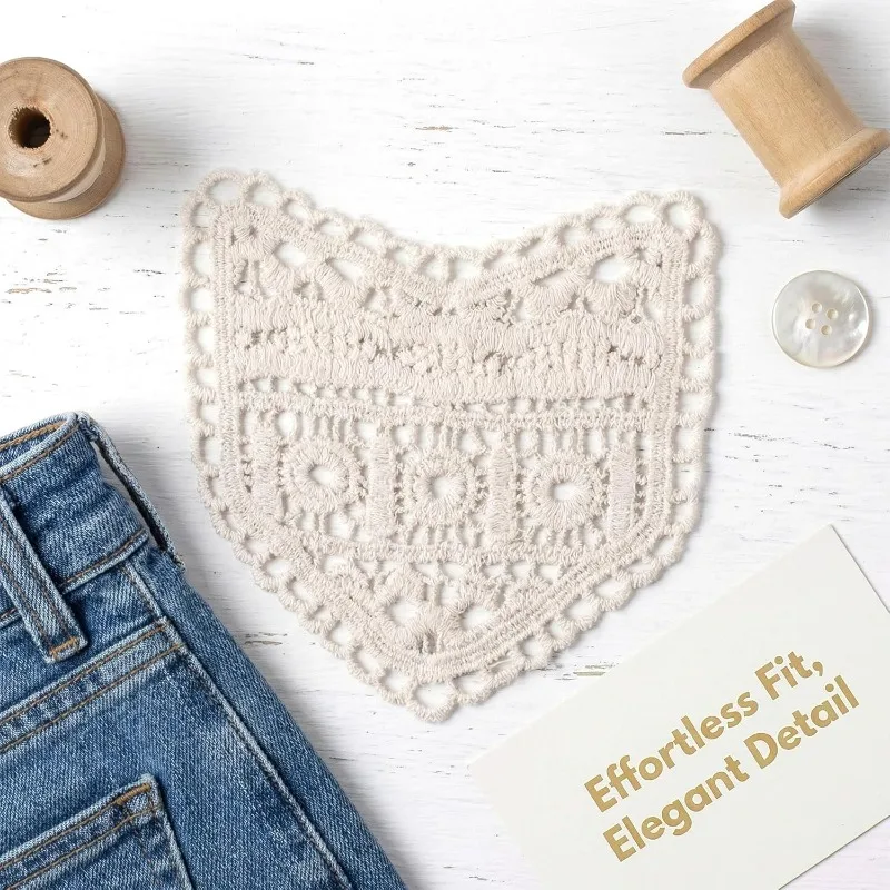 6Pcs Beige Lace Waist Extender, 2 Style Vintage Adjustable Jean Waistband Extender for Women Pants Skirts