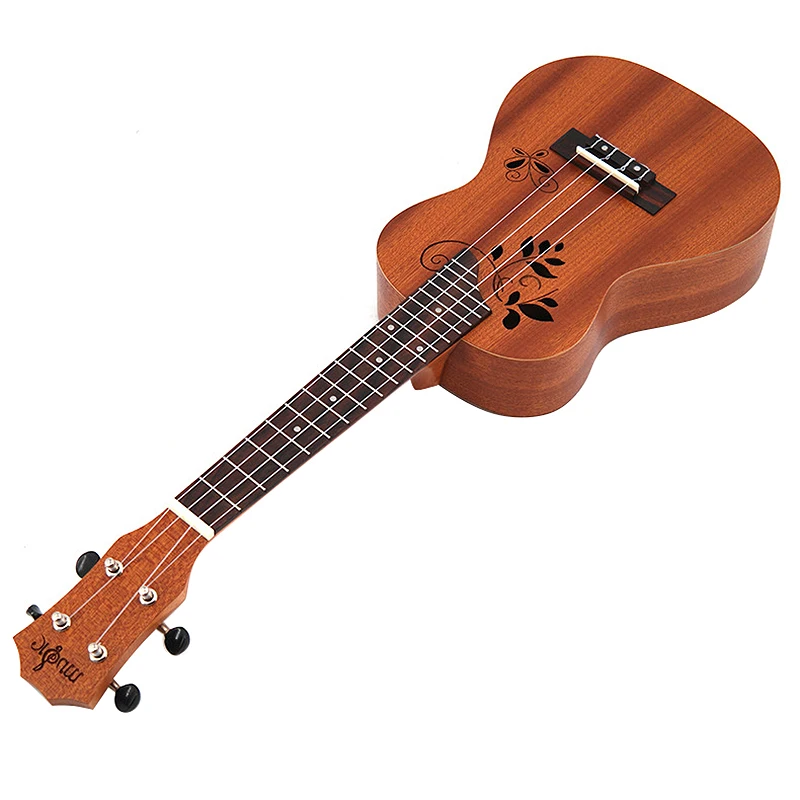 Concert Ukulele Kits 23 Inch Sapele 4 Strings Hawaiian Mini Guitar with Bag Tuner Capo Strap Stings Picks Musical Instrument