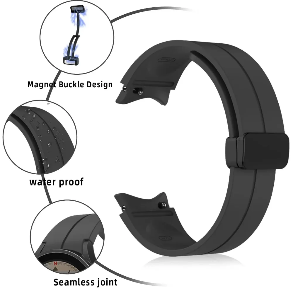 สายซิลิโคน20มม. สำหรับ Samsung Galaxy Watch 7/6/5/4 44มม. 40มม./6สายแบบคลาสสิค47มม. 46มม./5 Pro 45มม. สำหรับ Galaxy Watch 7