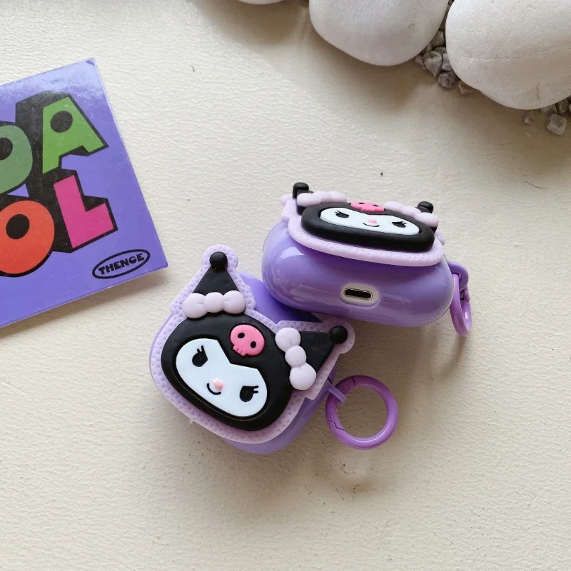 Cute cartoon Sanrio Kuromi etui ochronne na AirPods 1/2 Pro, 3, i Pro2 wygodne do przenoszenia