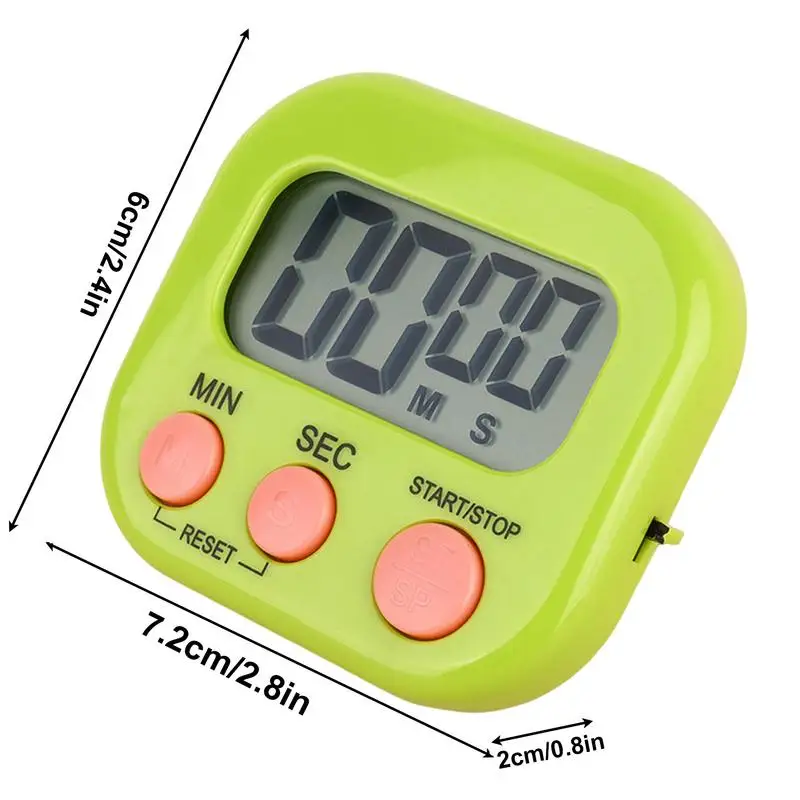 LCD Digital Kitchen Timer Large Display Countdown Small Timers with Magnetic Back Portable Timer with Bracket Classroom Timers