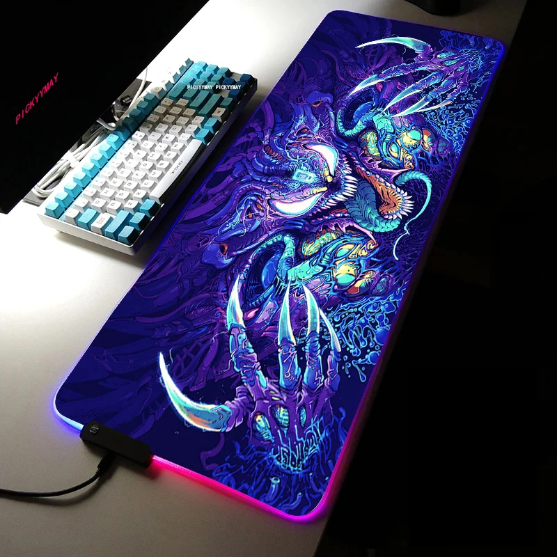 

Dimensional Monster Large RGB Mouse Pad Gaming Mousepads LED Mouse Mat Gamer Desk Mats Rubber Table Rug With Backlit Desk Pads