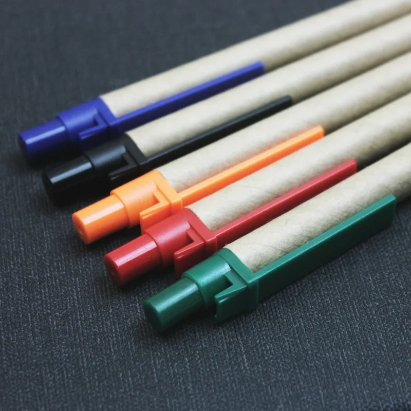 Imagem -06 - Eco-friendly Caneta Esferográfica Eco Reciclado Paper Ball Pen Material Escolar 50 Pcs