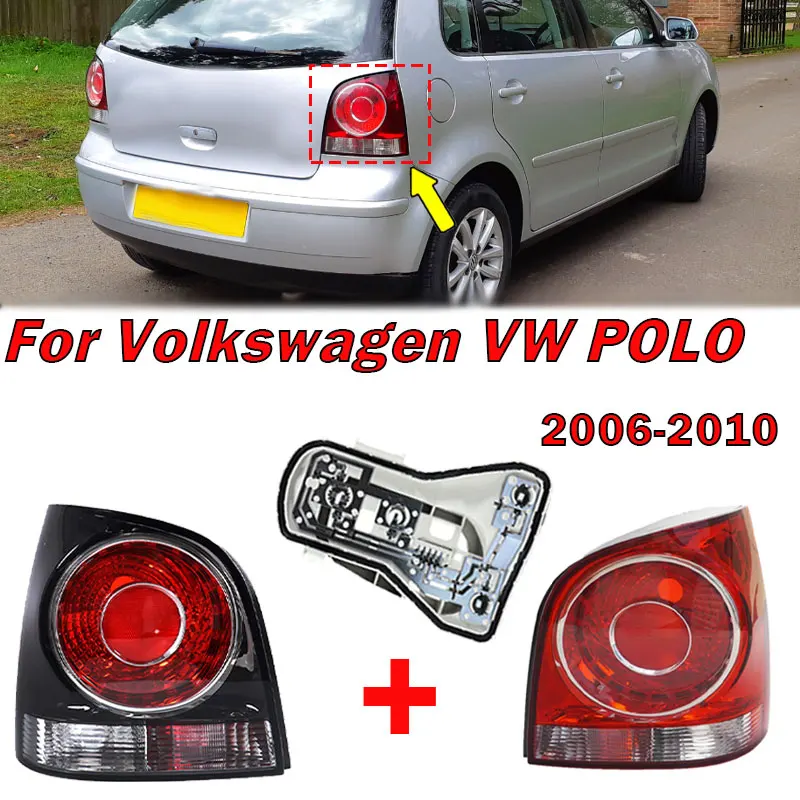 Car Accessories Taillight For Volkswagen VW Polo Hatchback 2006-2010 Auto Tail Light And Circuit Board Holder Lamp Without Bulbs