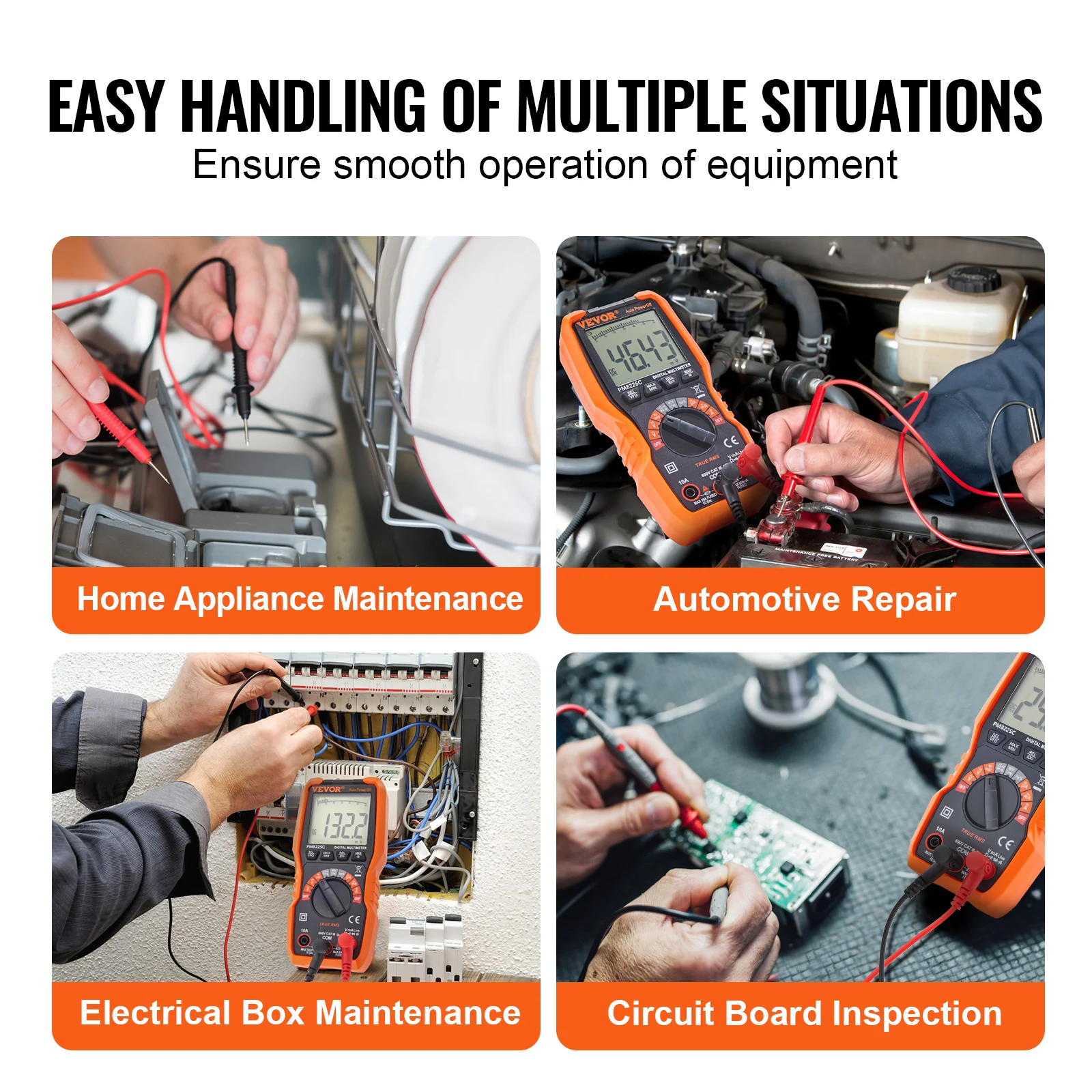 VEVOR Digitális multimeter 4000/6000 counts teszter Egyenáram Váltóáram Voltmérő NCV , Ohm Fordulás ampulla teszter számára curren majd feszültség mérési