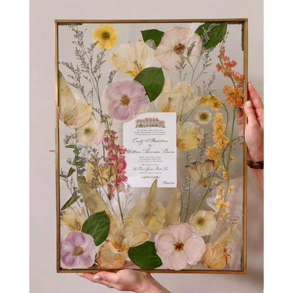 Dried Flowers,Custom Pressed Flower Frame Wedding Flowers or Other Event Flowers,Dried Flowers