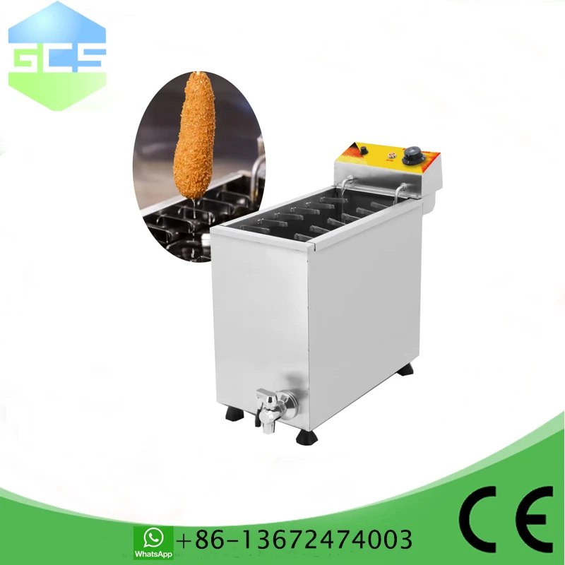 Commercial Automatic 25L Large Capacity Cheese Hot Dog Sticks Fryer Electric Deep Korean Corn Dog Fryer Machine Snack Machine