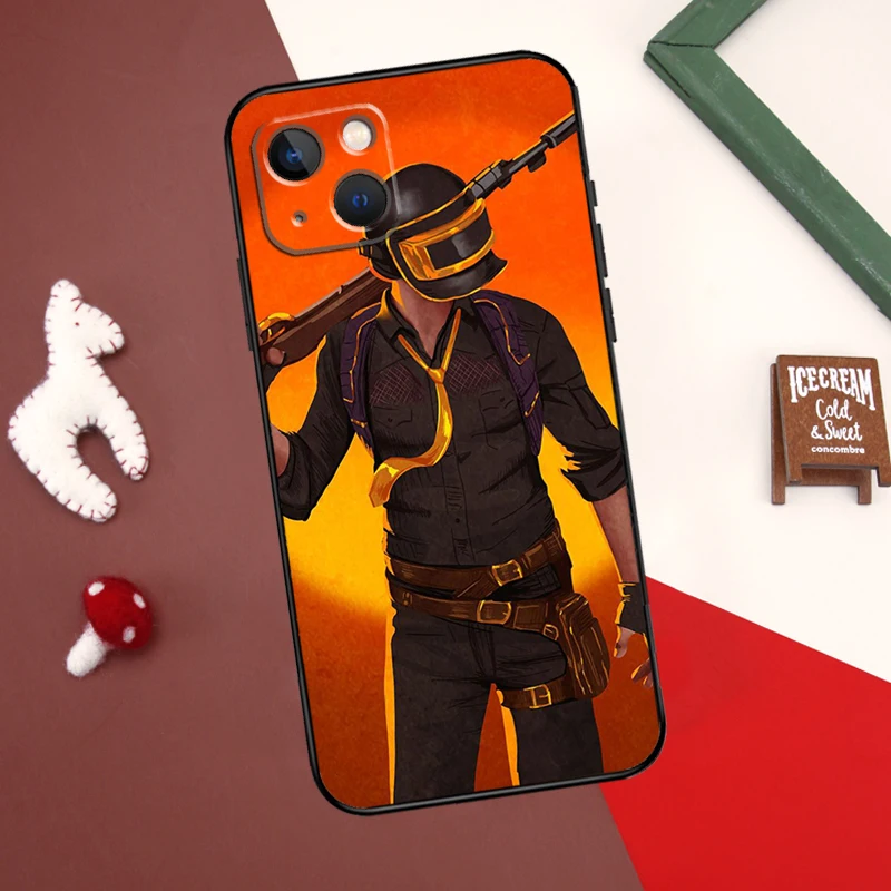 Game PUBG Case For iPhone 16 X XR XS Max 12 13 Mini Plus 11 12 13 14 15 Pro Max Back Cover