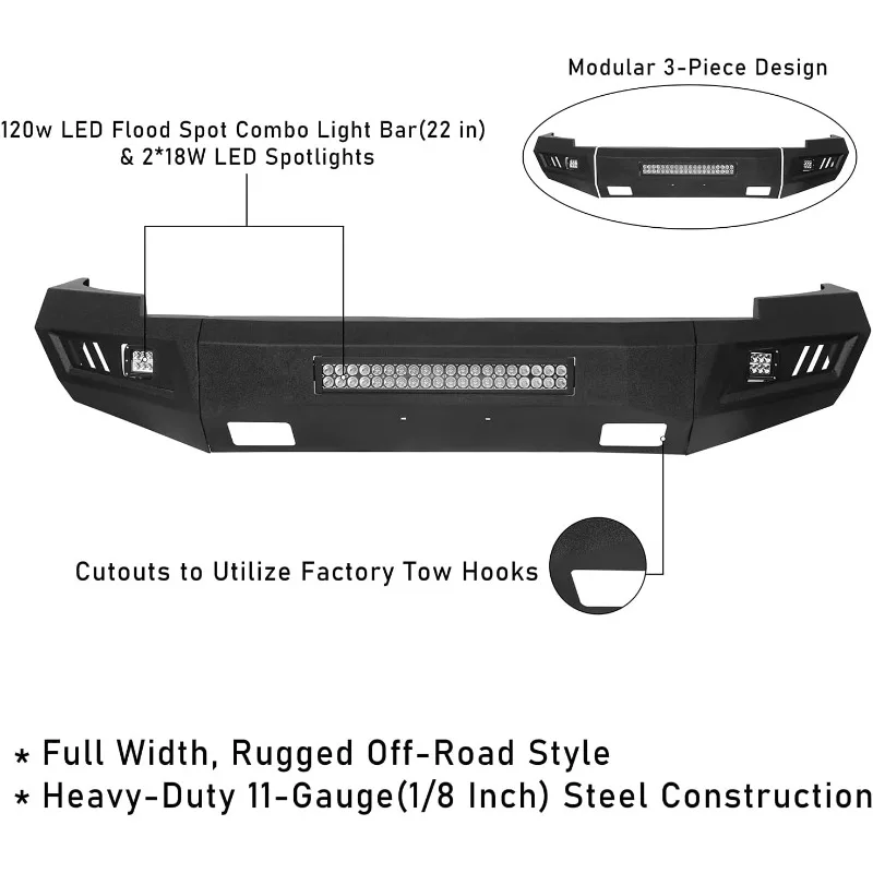 المنزل. 07-13 المصد الأمامي سيلفرادو لسيارة تشيفي سيلفرادو 1500 الجيل الثاني 2007 2008 2009 2010 2011 2012 2013، Off-
