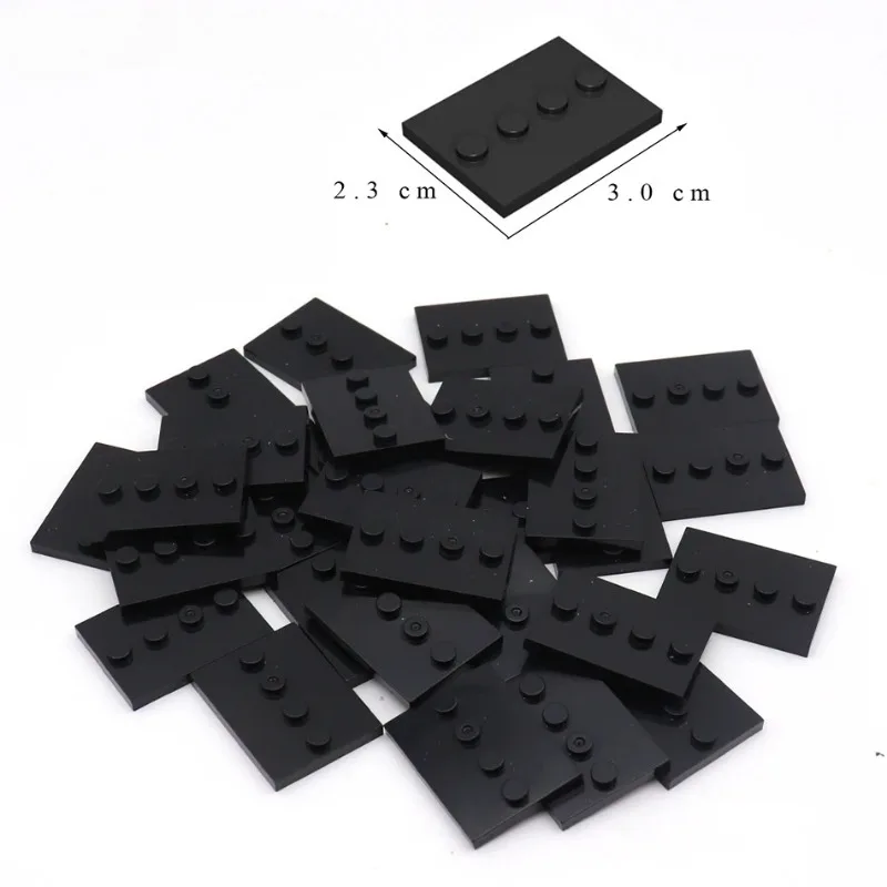 

Small particle building block accessories 3x4 doll base bottom black bulk parts exhibition support building bricks.