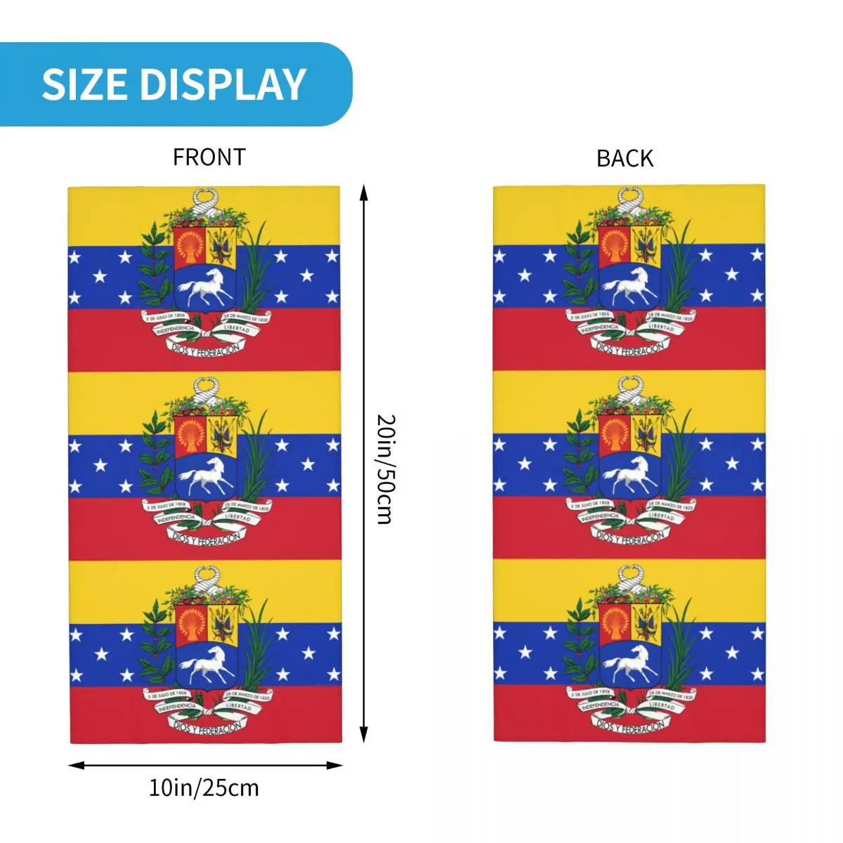 Flag Of Venezuela Bandana Neck Gaiter Printed Venezuelan Mask Scarf Warm Headband Fishing for Men Women Adult Windproof