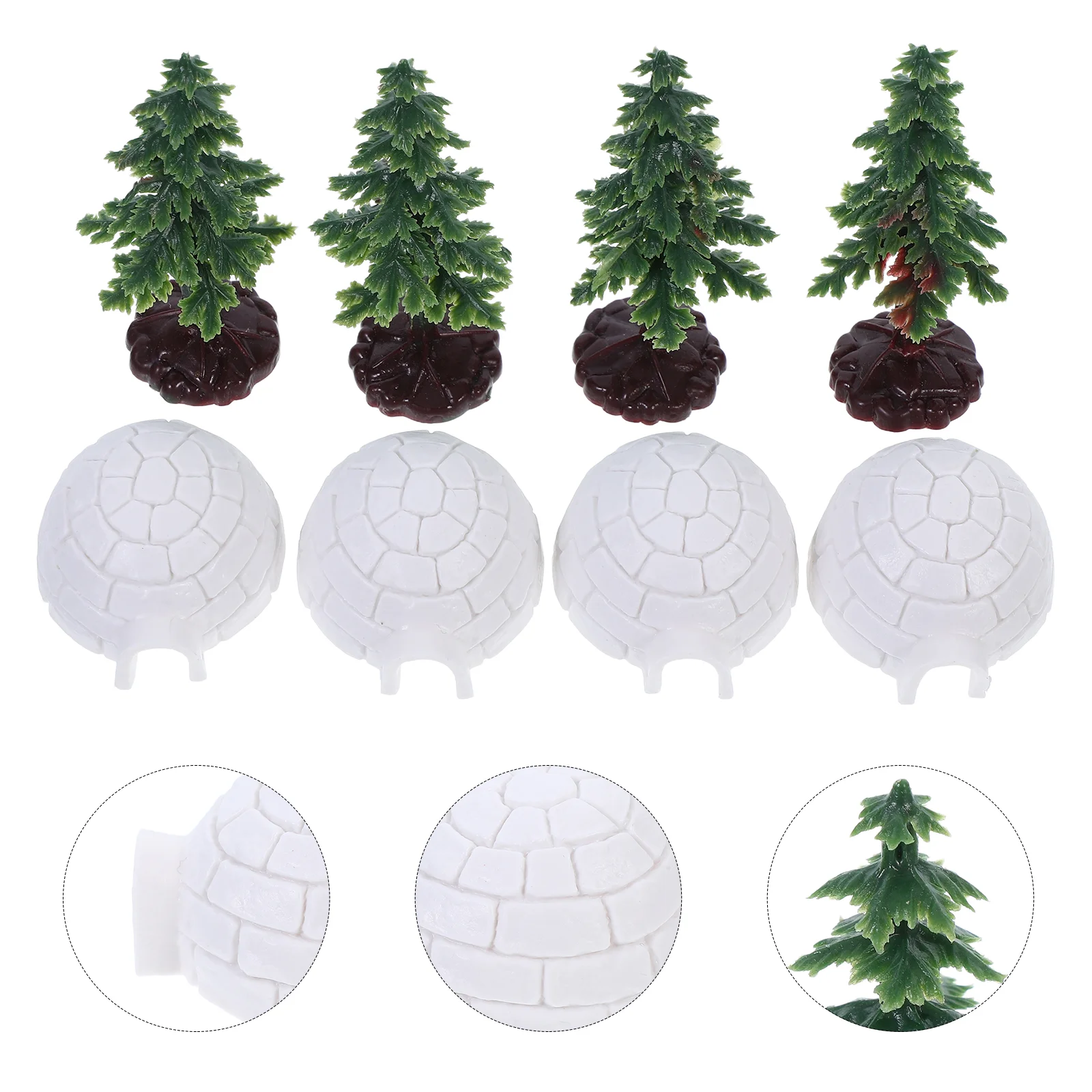 Igloo Model Mini Christmas Tree Decorations Ice House Models Farm Figurines Statue Decorative Fluffy