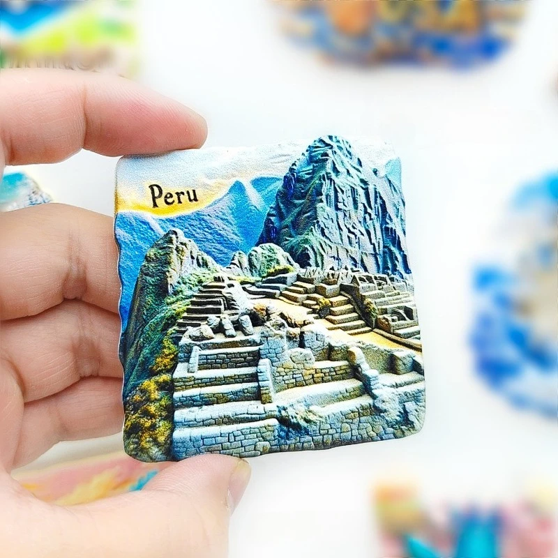 Machu Picchu Fridge Magnet - 3D Peruvian Souvenir Inca Ruins Decor Unique Andes Mountain Gift with Strong Magnet