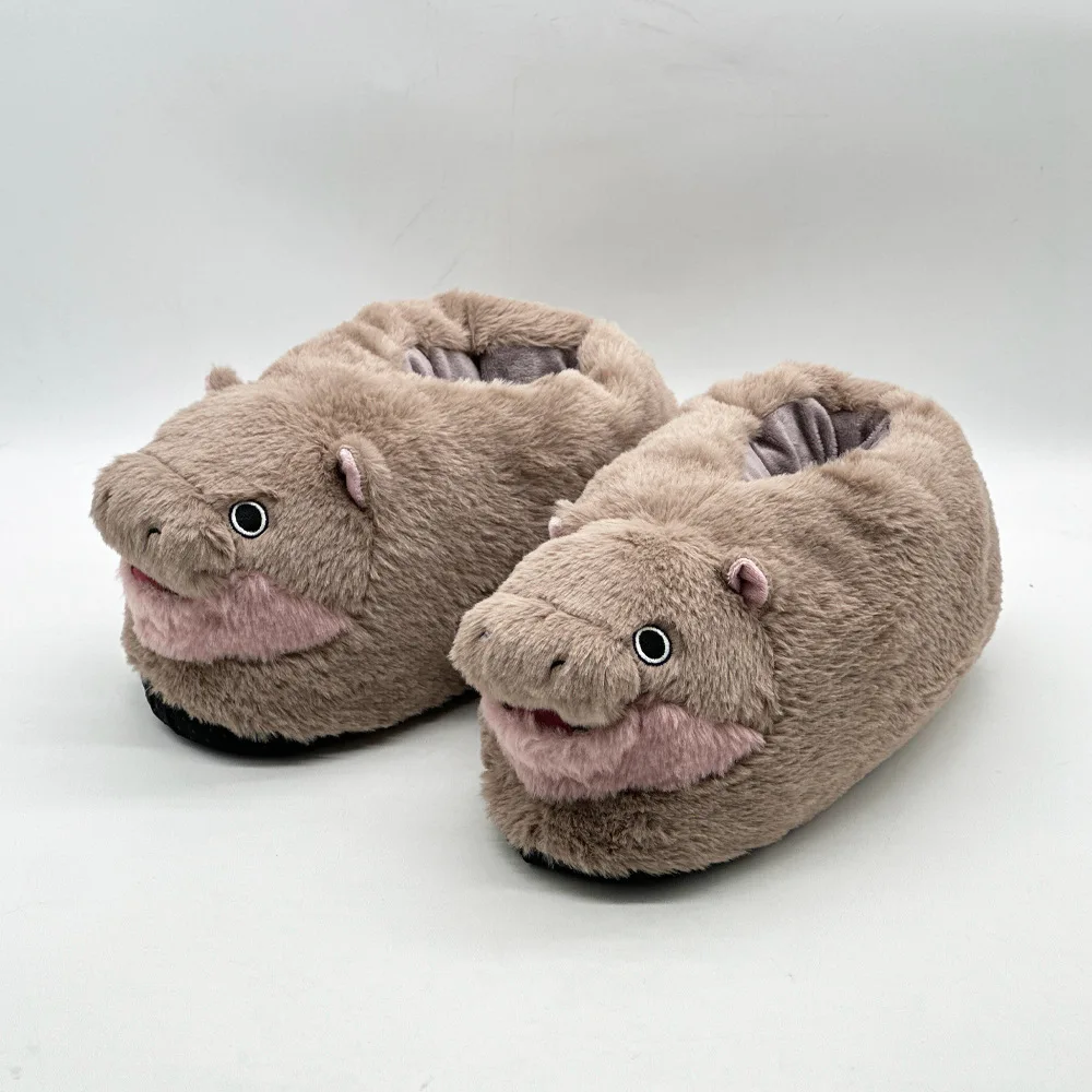 

2025 Women Winter New Cartoon Thailand Kaoqiu Short Bouncing Pig Cotton Slippers Cute Plush Doll Warm Home Slippers House Shoes