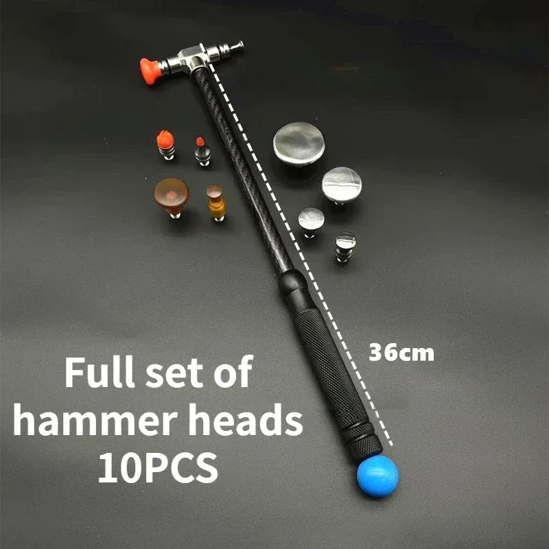 Car Dent Repair Hammer Body Repair Percussion Leveling Hammer Replaceable Traceless Repair Tool Carbon Fiber and Stainless Steel