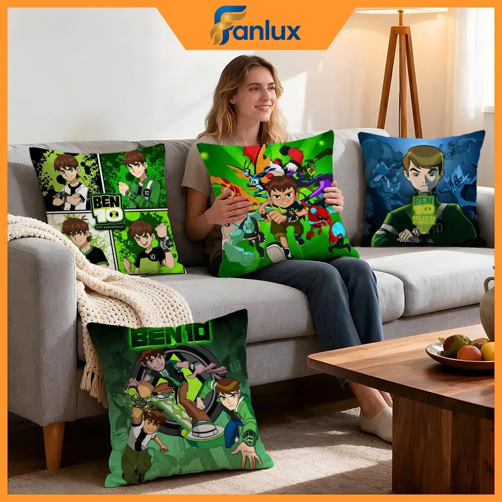 Cartoon Ben 10 Ultimate Alien Cushion Cover 4Pcs Decorative Covers Soft Cushion Case for Sofa CouchDecor 40x40 45x45 Pillowcases
