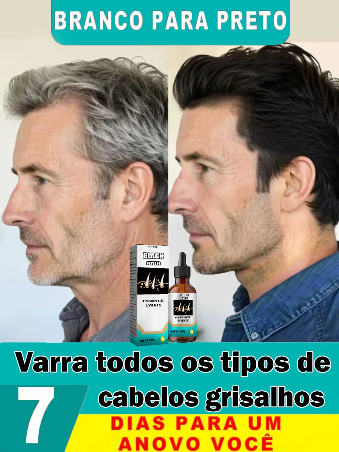 White Hair Killer, removes gray hair and restores natural color within 7 days