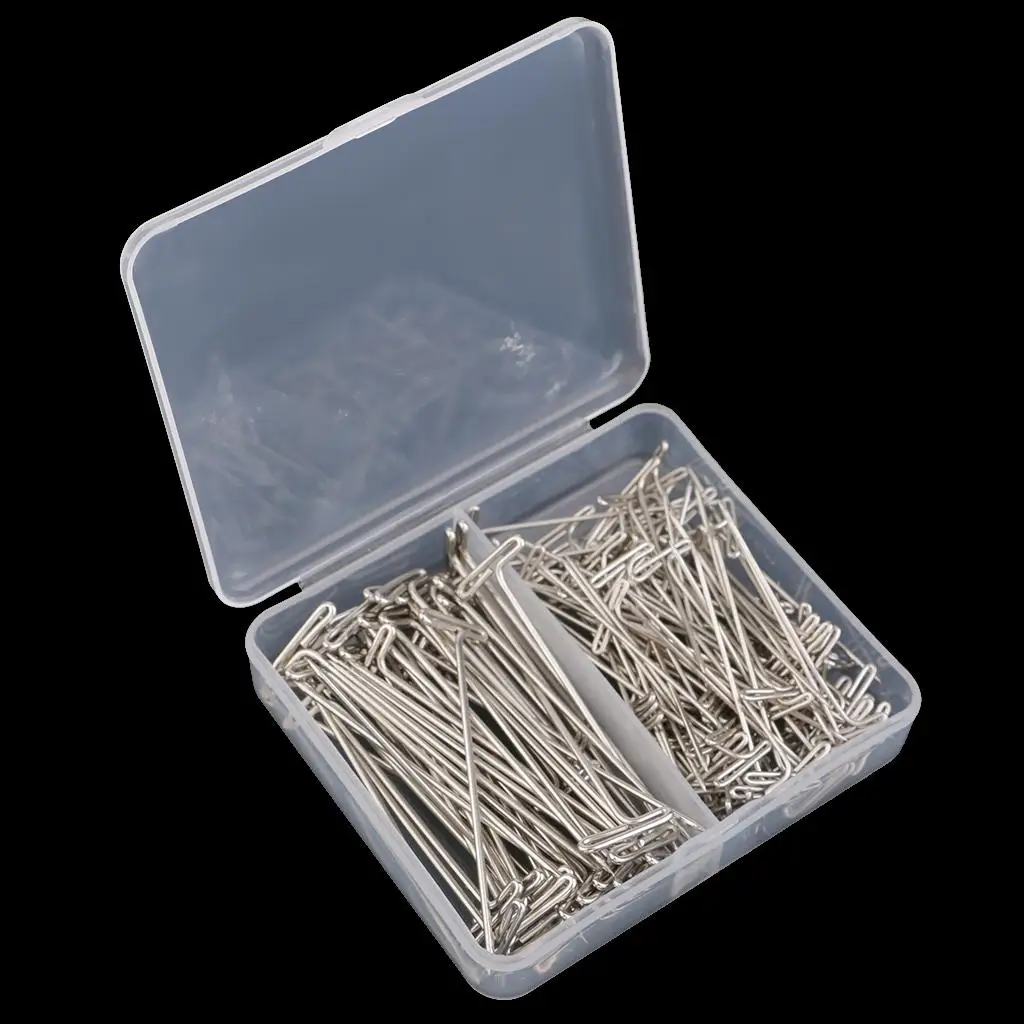 T-pins Stainless Steel Set Silver Straight Pins with Case for Sewing Mannequin Crafts Jewelry and Modeling Displays