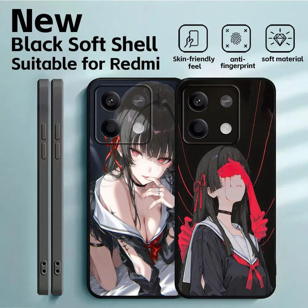 Чехол для телефона Wuthering Waves Chisa для Redmi Note 14 13 12 11 Pro Plus S 5G 14C A3, мягкий черный чехол для телефона