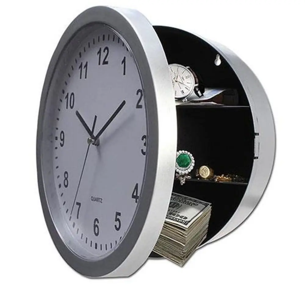 Wall Mountable Wall Clock Safe Box Lockable Container Compact Size Clock Hidden Storage Container Discreet Appearance