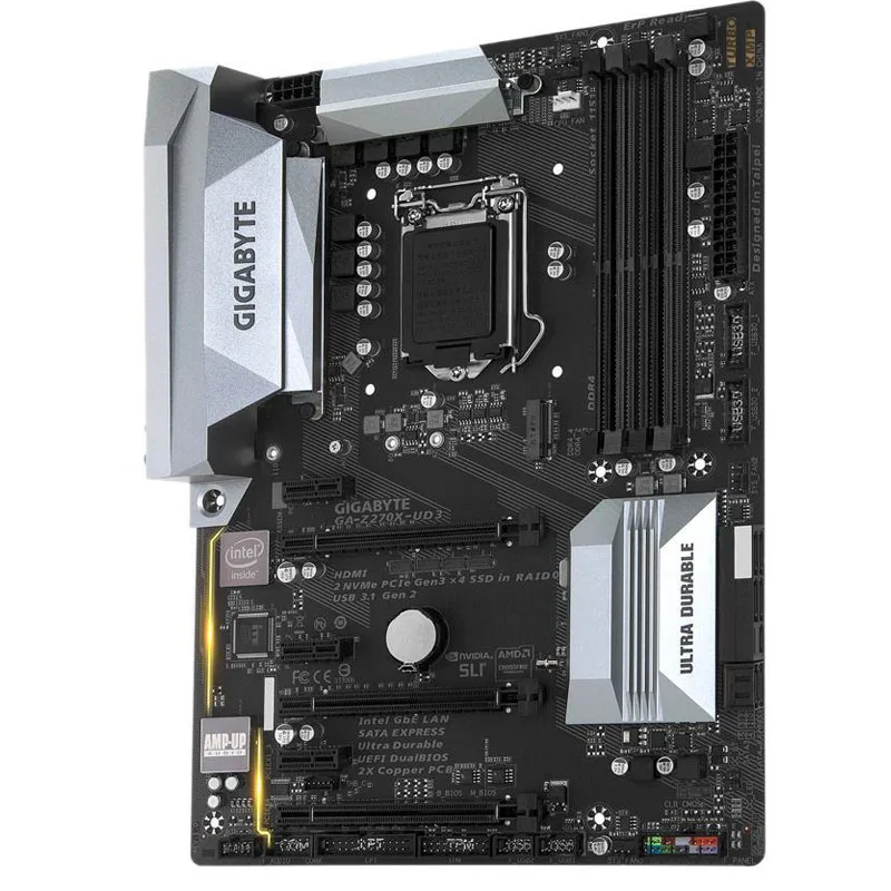 Gigabyte GA-Z270 X-UD3 motherboard, LGA1151 interface, supports all series of 6/7th generation i7/i5/ i3 series CPU, DDR4 memory