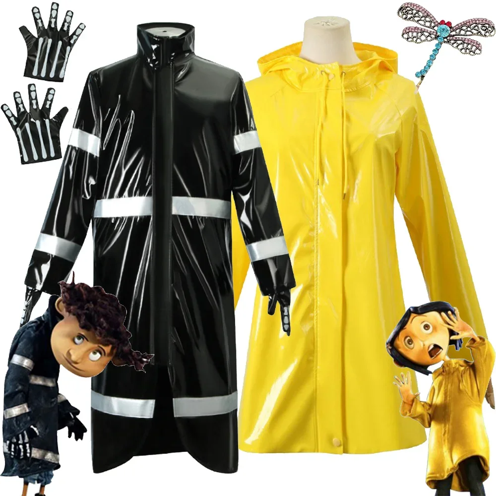 

Coraline Wybie Lovat Cosplay Costume Long Coat Men Women Outfits Halloween Carnival Party Disguise Roleplay Suit